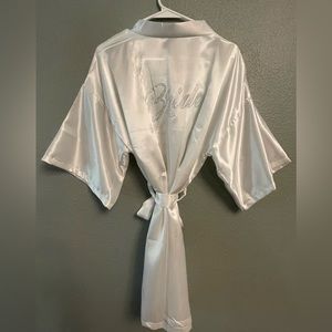 Bride silk robe (white)